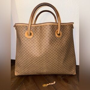 Gucci Brown Monogram Tote Bag Vintage